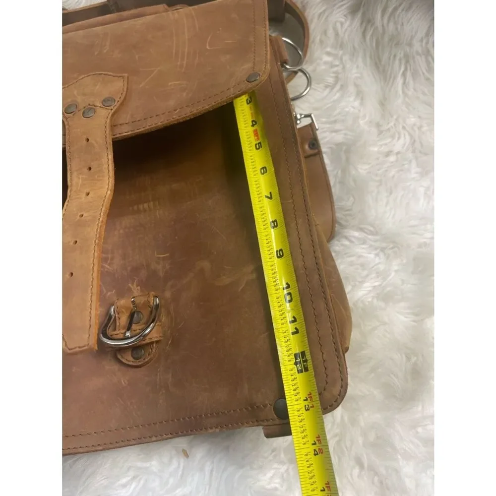 Saddleback Leather Brown convertible Messenger/backpack with. Removable divider